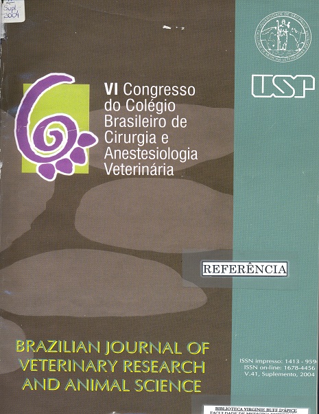 					Visualizar v. 41 (2004): Congresso do Colégio Brasileiro de Cirurgia e Anestesiologia Veterinária, 6
				